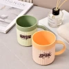 G28-GH-2601 striped color-blocking washbasin cup, home washbasin set, toothpick cup, shock-resistant, enlarged and thickened plastic mouthwash cup Specification image